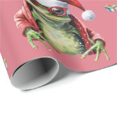 Fabulous Frog Rock Band Christmas Holiday LT Red Cadeaupapier (Rol Hoek)