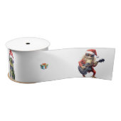 Fabulous Frog Rock Band Kerst Vakantie op Wit Satijnen Lint (Spoel)