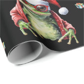 Fabulous Frog Rock Band Kerst Vakantie Zwart Cadeaupapier (Rol Hoek)