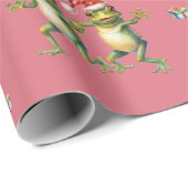 Fabulous Frogs Kerstvakantie LT Rood Wrapping Cadeaupapier (Rol Hoek)