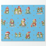 Fabulous Frogs Kerstvakantie op Blue Cadeaupapier<br><div class="desc">Leuke kikkers vakantie inpakpapier zal vermaken en verrukken iedereen die je het geschenk aan! Amusant, kwaliteit inpakpapier zal uw favoriet zijn. Zoek naar onze geweldige Frog Rock Band set van drie platte vellen en gerolde inpakpapier om bij te passen! Bovendien helpen alle producten met een dierthema die worden verkocht in...</div>