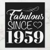 Fabulous from 1959 60th Birthday Wijn Etiket (Enkel label)