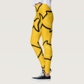 Fabulous Fun Geel en Zwarte Vin Patroon Leggings (Links)