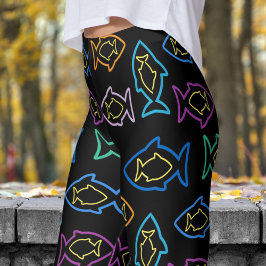 Fabulous Fun Zwart Multi Fin Patroon Leggings