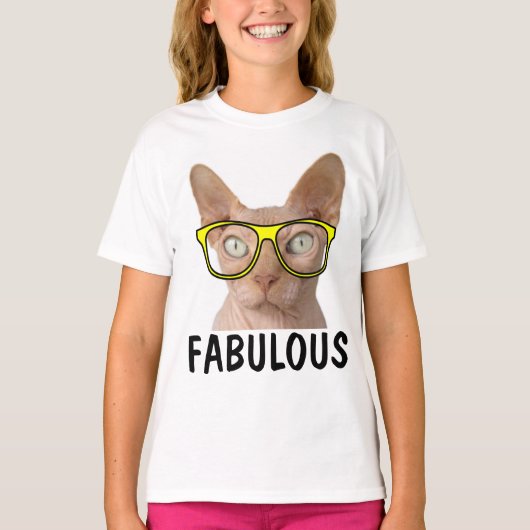 FABULOUS Funny Kinder SPHYNX Cat t-shirts (Voorkant)