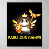 Fabulous Gamer Funny Panda Gamer Video Game Poster (Voorkant)