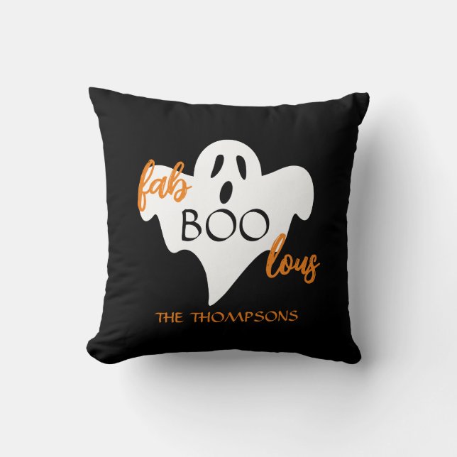 Fabulous Ghost fab-boo-lous grappige Halloween Kussen (Voorkant)