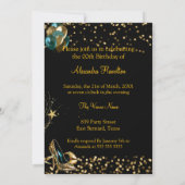 Fabulous Glitter Blauwgroen Blauw Gouden Hakken Ch Kaart (Achterkant)