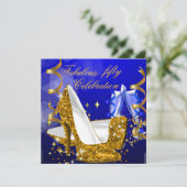 Fabulous Glitter Blue Gold High Hiel Dag 5 Kaart (Staand voorkant)