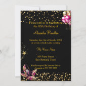 Fabulous Glitter Hot Pink Gouden Hakken Champagne Kaart (Achterkant)