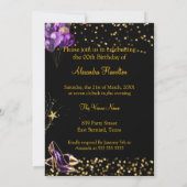 Fabulous Glitter Paarse gouden hakken Champagne in Kaart (Achterkant)