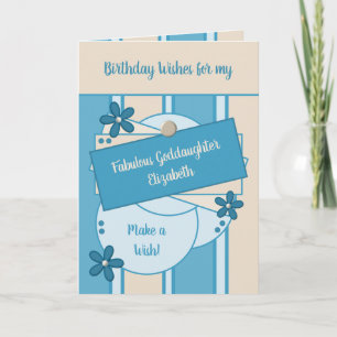 Fabulous Goddochter Birthday wenst blauw Kaart