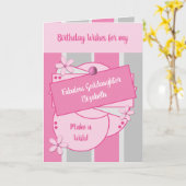 Fabulous Goddochter Birthday wenst roze Kaart (Gele Bloem)