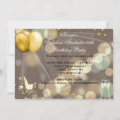 Fabulous Gold Beige Champagne Birthday Party 2 Kaart (Achterkant)