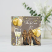 Fabulous Gold Beige Leopard Champagne Kaart (Staand voorkant)