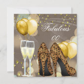 Fabulous Gold Beige Leopard Champagne Kaart (Voorkant)