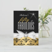 Fabulous Gold Black Damask 50e verjaardag Kaart (Staand voorkant)