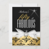 Fabulous Gold Black Damask 50e verjaardag Kaart (Voorkant)
