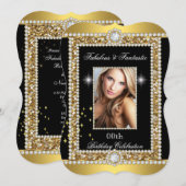 Fabulous Gold Black Glamor Hollywood Diamond Kaart (Voorkant / Achterkant)