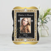 Fabulous Gold Black Glamor Hollywood Diamond Kaart (Staand voorkant)