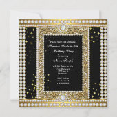 Fabulous Gold Black Glamour Photo Diamond Party Kaart (Achterkant)