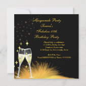 Fabulous Gold Black Masquerade Birthday Party Kaart (Achterkant)
