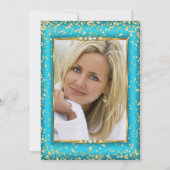 Fabulous Gold Blauwgroen blue Champagne Photo Part Kaart (Achterkant)