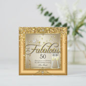 Fabulous Gold Champagne Birthday Party Kaart (Staand voorkant)