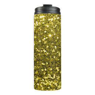 Fabulous Gold Glitter Faux Glitter Sparkle Thermosbeker