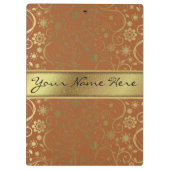 Fabulous Gold Glitter & Gradient Bloempatroon Klembord (Achterkant)