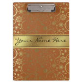 Fabulous Gold Glitter & Gradient Bloempatroon Klembord (Voorkant)