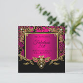 Fabulous Gold Hot Pink Black 21e verjaardag Kaart (Staand voorkant)