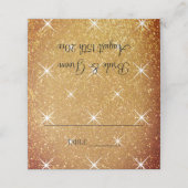 Fabulous gouden glitter trouwtafel plaats kaarten plaatskaartje (Buitenkant ongevouwen)
