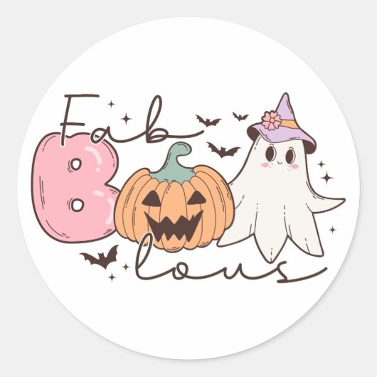 Fabulous Halloween Ronde Sticker (Voorkant)