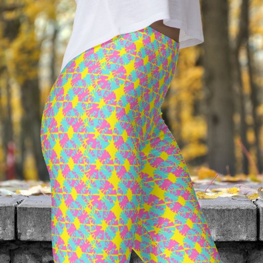 Fabulous Helder Geel Fase Shift Patroon Leggings