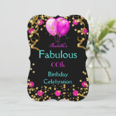 Fabulous Hot Pink Blauwgroen Blue Birthday Party Kaart (Staand voorkant)