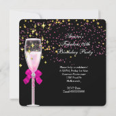 Fabulous Hot Pink Heels Gold Black Birthday Party Kaart (Achterkant)