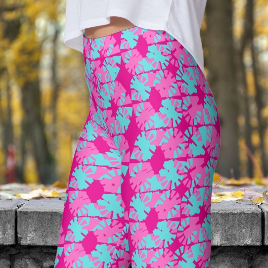 Fabulous Hot Pink Phase Shift Pattern Leggings