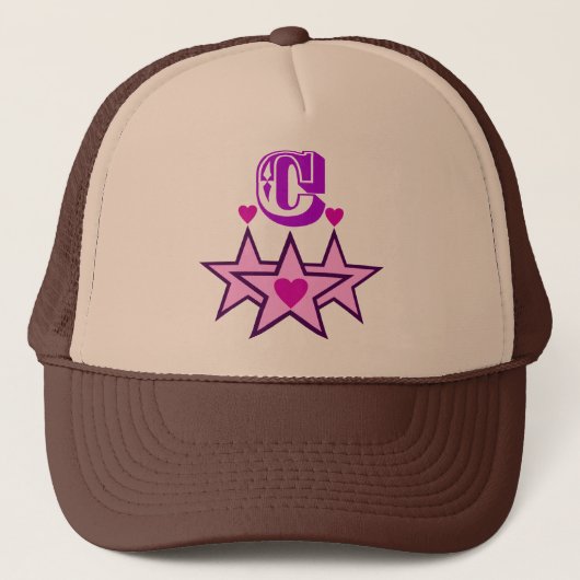 ╚"★ Fabulous Initiaal C Stijlvolle Trucker Hoed★"╝ Pet (Voorkant)