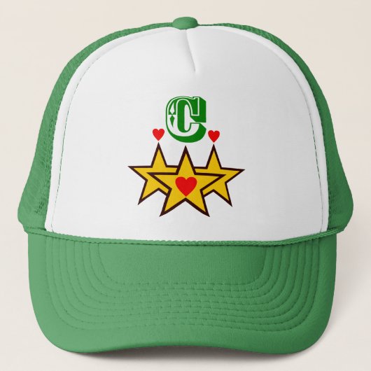 ╚"★ Fabulous Initiaal C Stijlvolle Trucker Hoed★"╝ Pet (Voorkant)