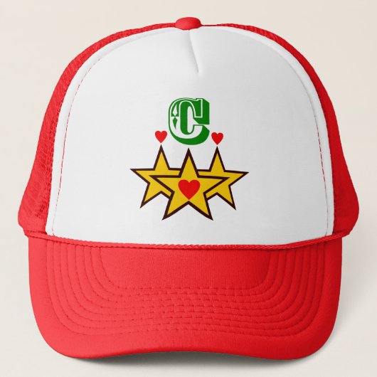 ╚"★ Fabulous Initiaal C Stijlvolle Trucker Hoed★"╝ Pet (Voorkant)