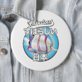 Fabulous Japanse engelvis logo Ronde Button 6,0 Cm (In situ)