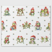 Fabulous Kikkers Kerstvakantie op Wit Cadeaupapier (Vlak)