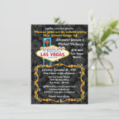 Fabulous Las Vegas Damask Wedding Invitations Kaart (Staand voorkant)