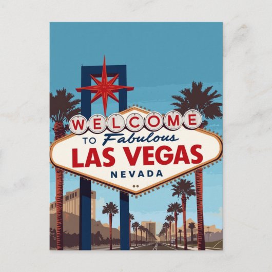Fabulous Las Vegas Nevada Retro Briefkaart (Voorkant)