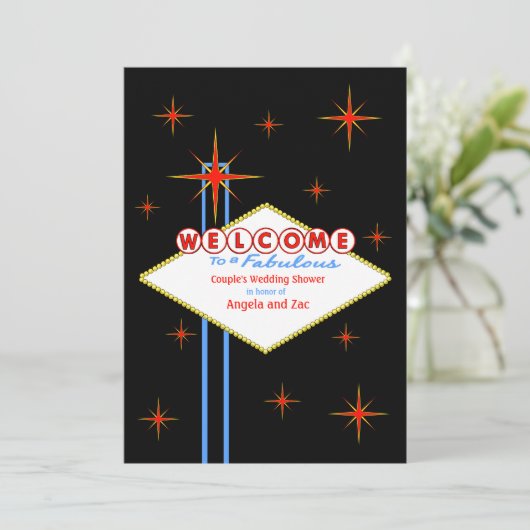 Fabulous Las Vegas Nights Wedding Shower Kaart (Staand voorkant)