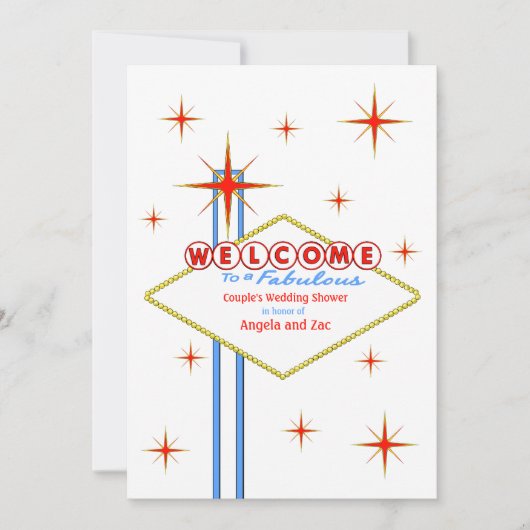 Fabulous Las Vegas Sign Wedding Shower Uitnodiging (Voorkant)