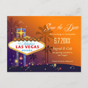Fabulous Las Vegas Wedding Save the Date Aankondigingskaart