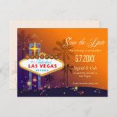 Fabulous Las Vegas Wedding Save the Date Aankondigingskaart (Voorkant / Achterkant)