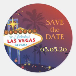 Fabulous Las Vegas Wedding Save the Date Ronde Sticker